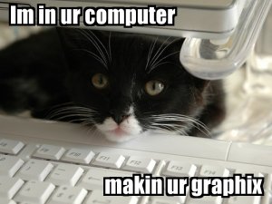 Add a funny caption to any photo but especially for LOLCats posters.