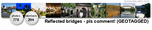 Reflected bridges (geotagged). Get yours at bighugelabs.com/flickr
