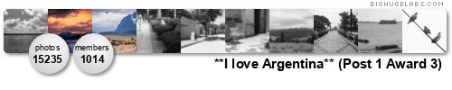 **I love Argentina** (Post 1 Award 3). Get yours at bighugelabs.com/flickr **I love Argentina** (Post 1 Award 3). Get yours at bighugelabs.com/flickr