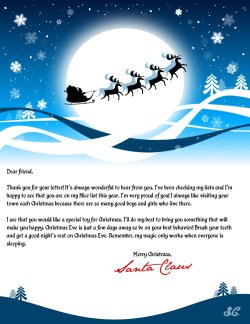 LETTER FROM SANTA: Create a personalized LETTER FROM SANTA Claus.