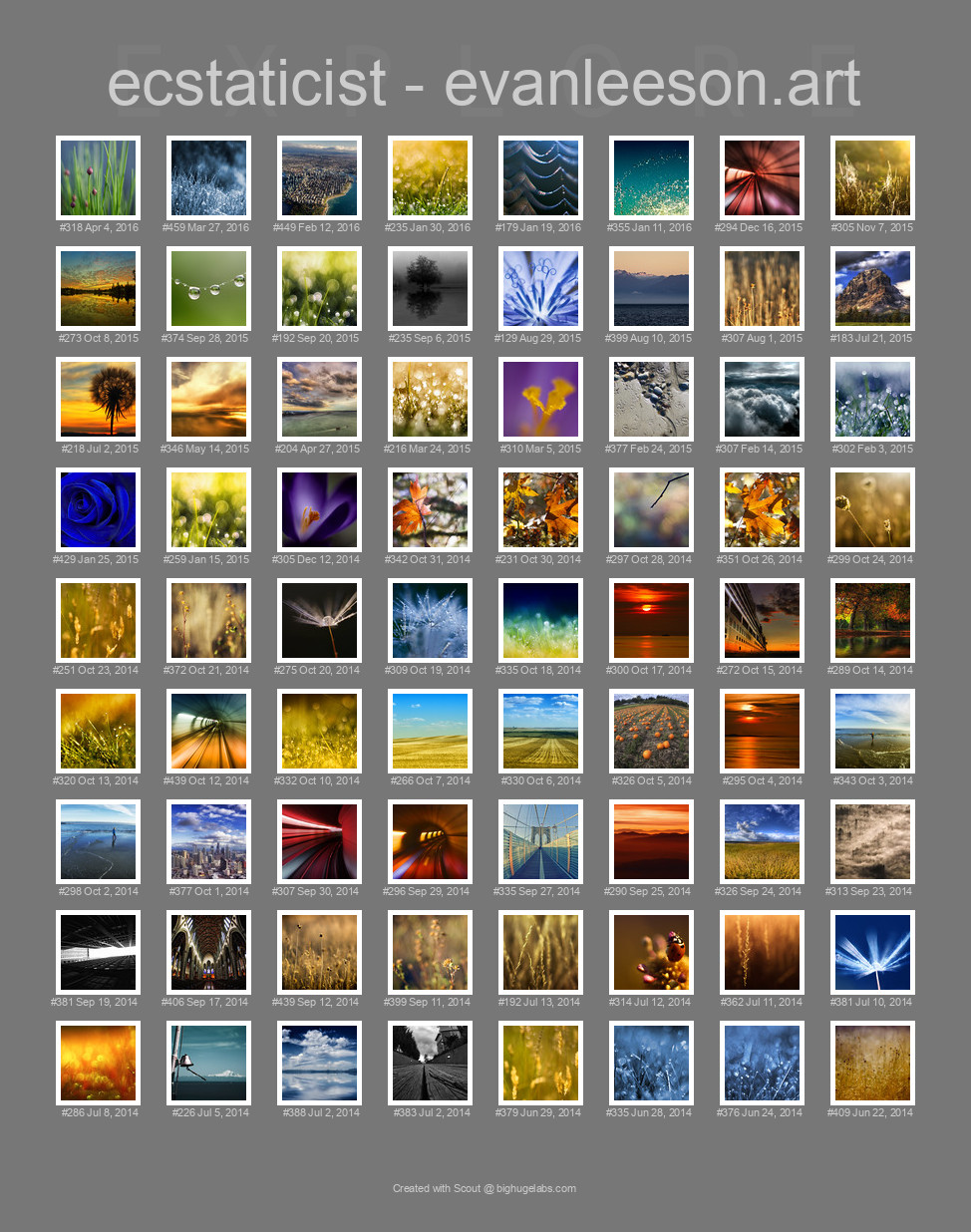 Find your photos in Flickr's Explore pages. Make a unique poster to show the world your achievement.