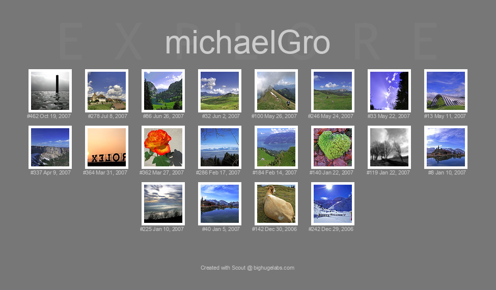 Find your photos in Flickr's Explore pages. Make a unique poster to show the world your achievement.
