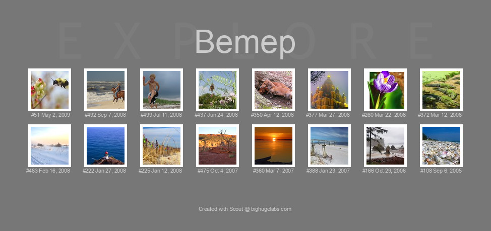 Find your photos in Flickr's Explore pages. Make a unique poster to show the world your achievement.