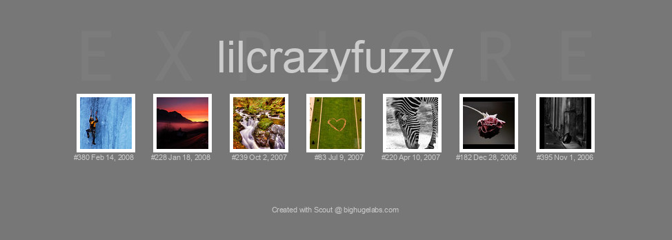 Find your photos in Flickr's Explore pages. Make a unique poster to show the world your achievement.