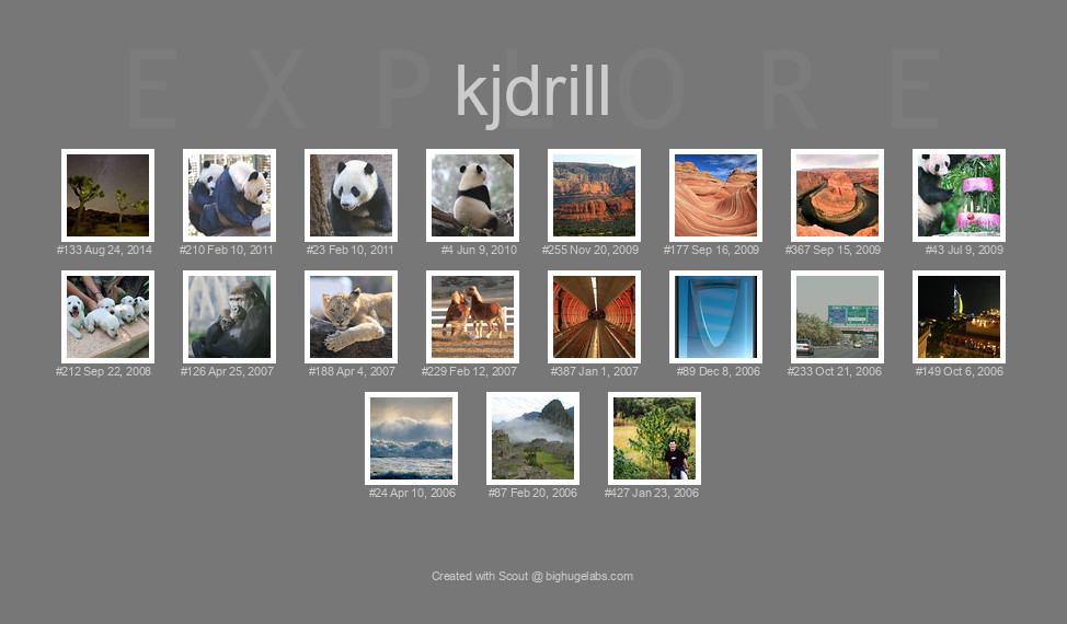 Find your photos in Flickr's Explore pages. Make a unique poster to show the world your achievement.