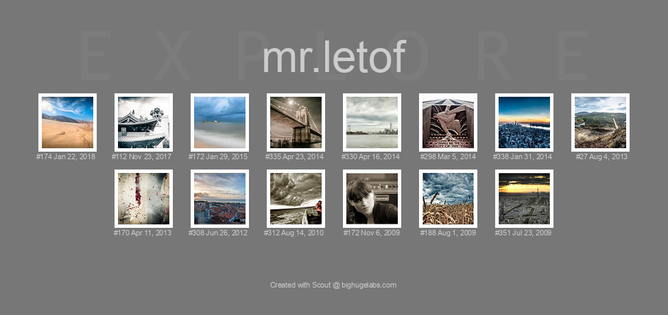 Find your photos in Flickr's Explore pages. Make a unique poster to show the world your achievement.