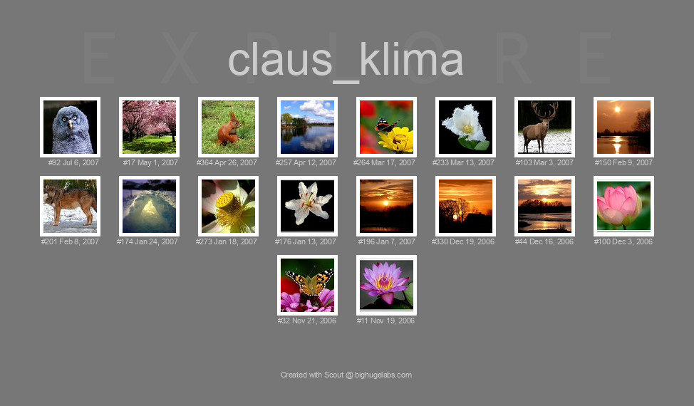 Find your photos in Flickr's Explore pages. Make a unique poster to show the world your achievement.