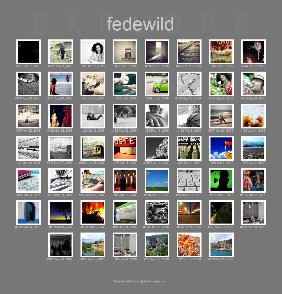 Find your photos in Flickr's Explore pages. Make a unique poster to show the world your achievement.