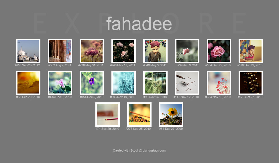 Find your photos in Flickr's Explore pages. Make a unique poster to show the world your achievement.