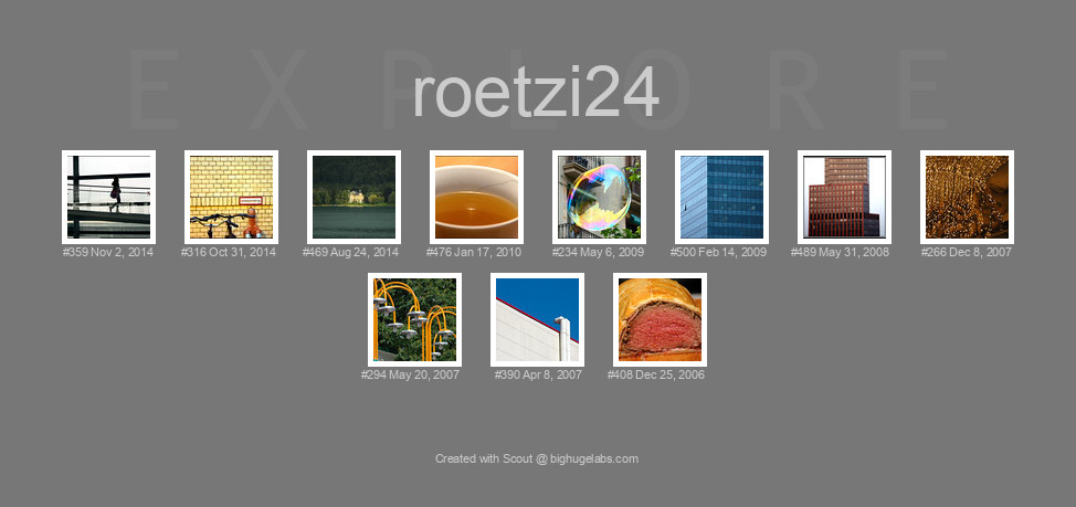 Find your photos in Flickr's Explore pages. Make a unique poster to show the world your achievement.