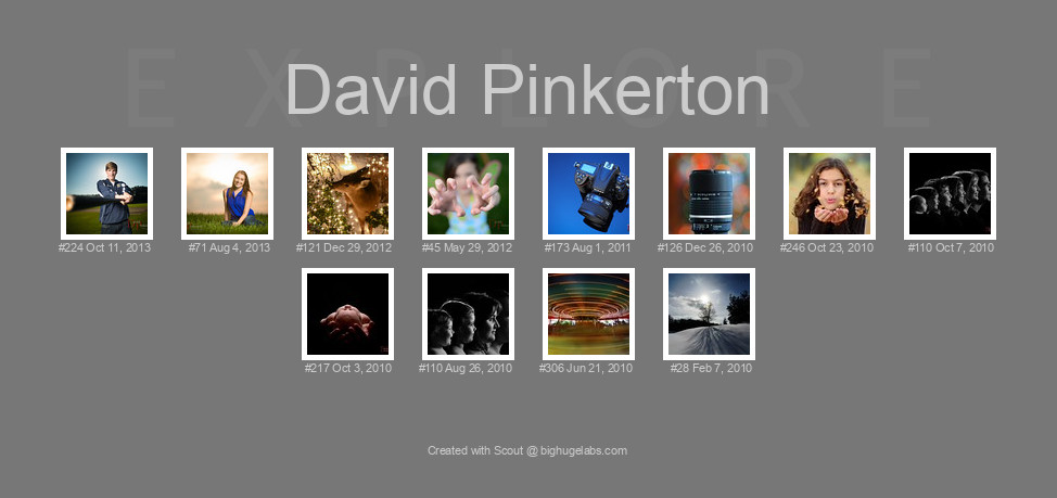 Find your photos in Flickr's Explore pages. Make a unique poster to show the world your achievement.