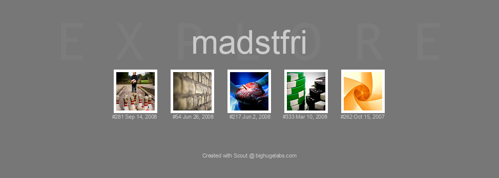 Find your photos in Flickr's Explore pages. Make a unique poster to show the world your achievement.