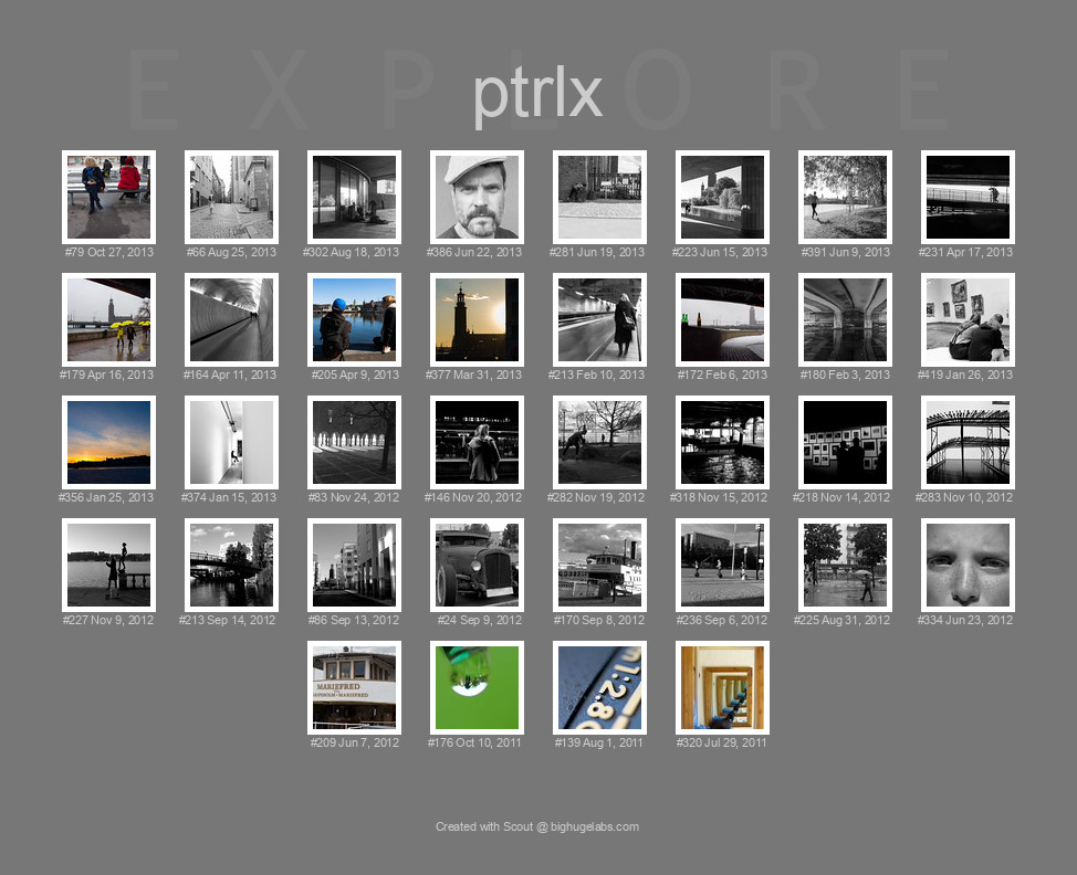 Find your photos in Flickr's Explore pages. Make a unique poster to show the world your achievement.