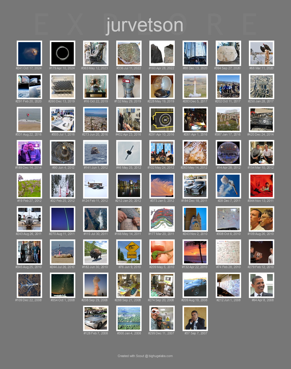 Find your photos in Flickr's Explore pages. Make a unique poster to show the world your achievement.