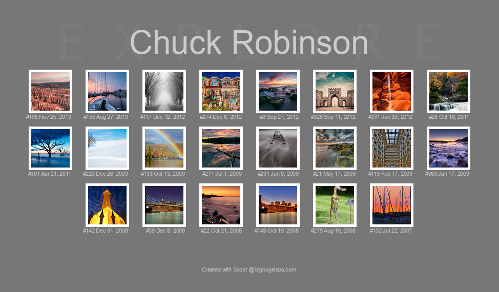 Find your photos in Flickr's Explore pages. Make a unique poster to show the world your achievement.