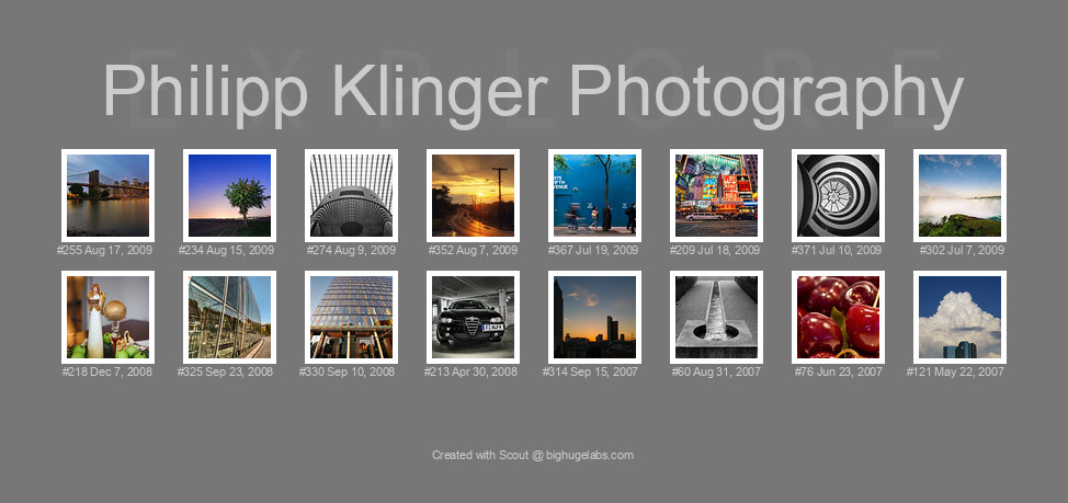 Find your photos in Flickr's Explore pages. Make a unique poster to show the world your achievement.