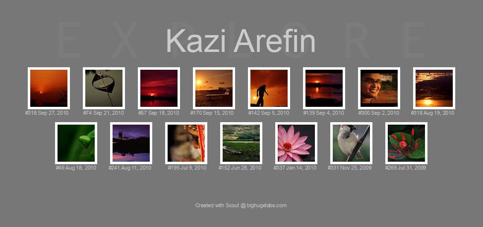 Find your photos in Flickr's Explore pages. Make a unique poster to show the world your achievement.