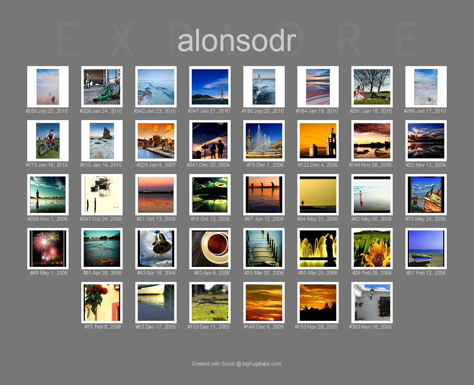 Find your photos in Flickr's Explore pages. Make a unique poster to show the world your achievement.