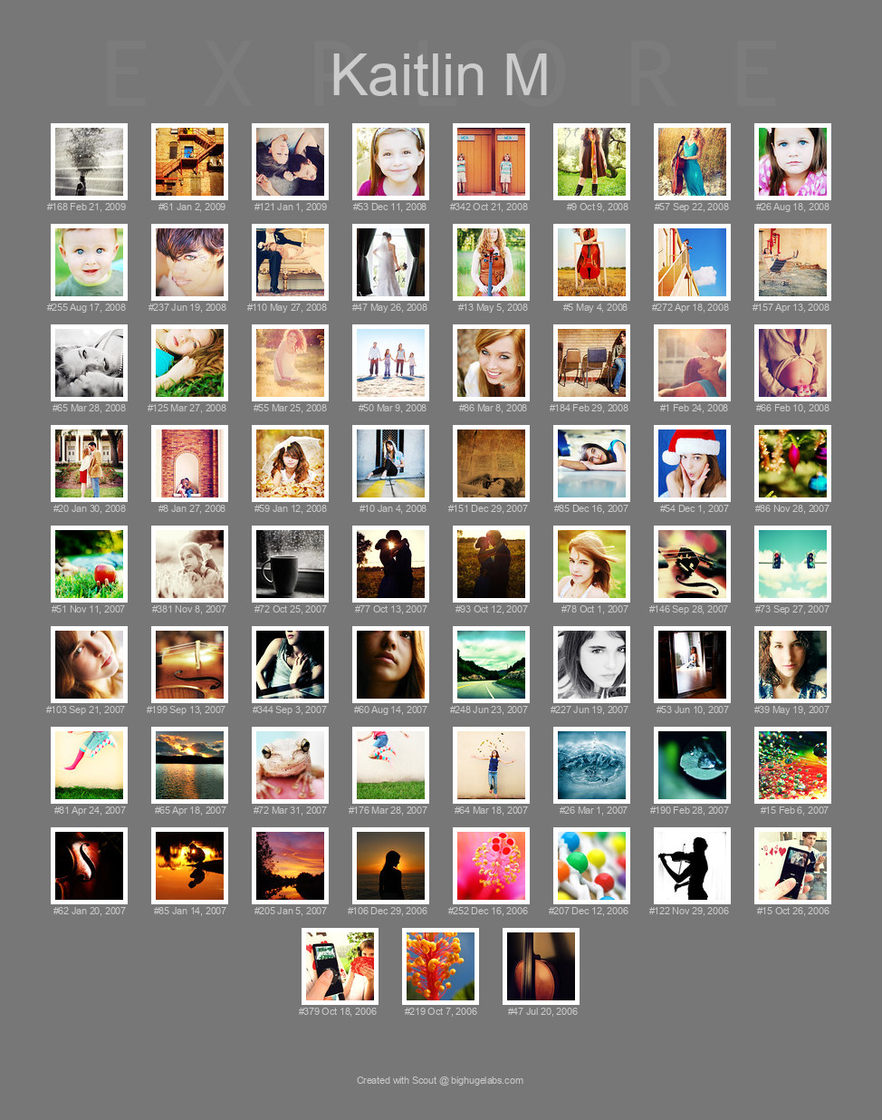 Find your photos in Flickr's Explore pages. Make a unique poster to show the world your achievement.