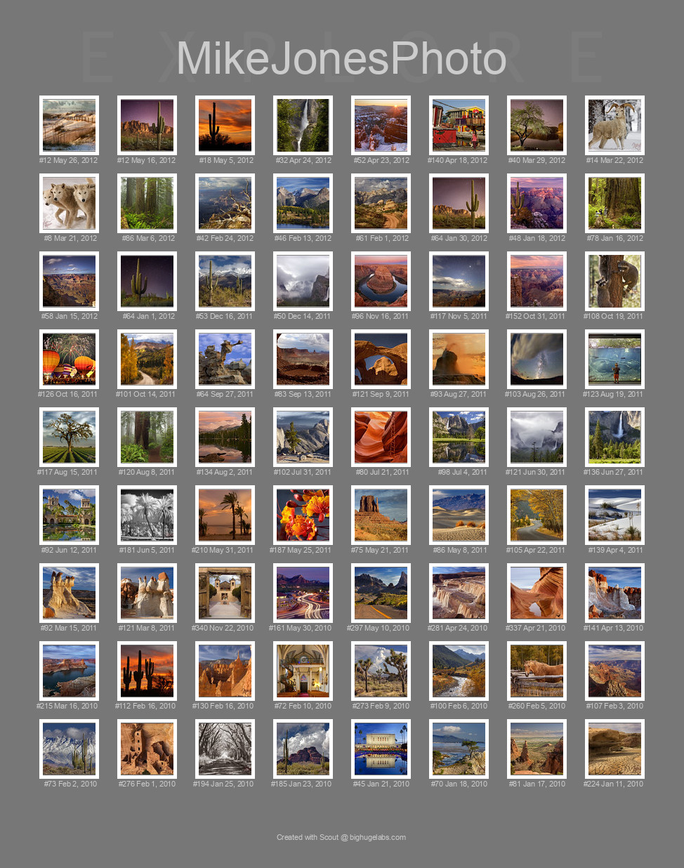 Find your photos in Flickr's Explore pages. Make a unique poster to show the world your achievement.