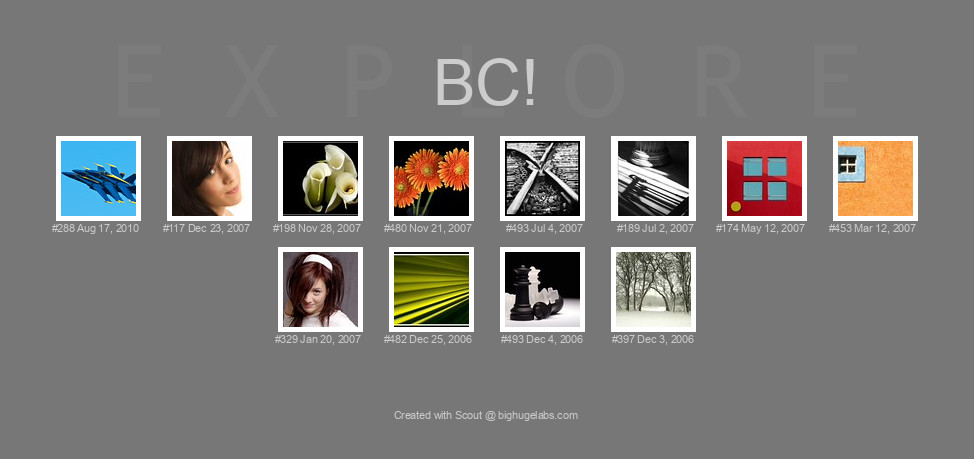 Find your photos in Flickr's Explore pages. Make a unique poster to show the world your achievement.