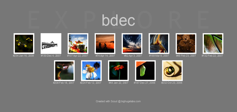 Find your photos in Flickr's Explore pages. Make a unique poster to show the world your achievement.