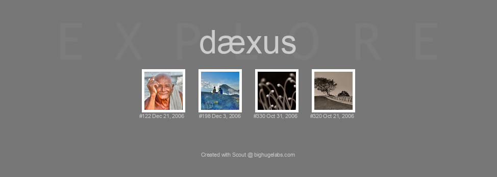 Find your photos in Flickr's Explore pages. Make a unique poster to show the world your achievement.