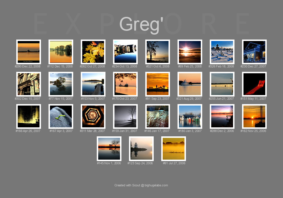 Find your photos in Flickr's Explore pages. Make a unique poster to show the world your achievement.