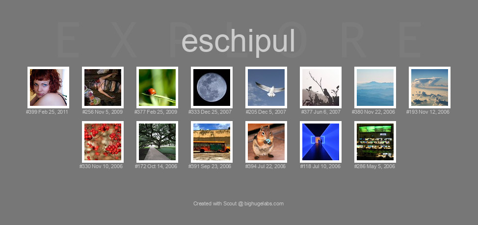 Find your photos in Flickr's Explore pages. Make a unique poster to show the world your achievement.