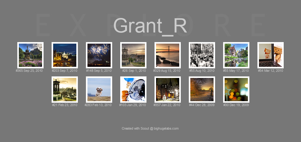 Find your photos in Flickr's Explore pages. Make a unique poster to show the world your achievement.