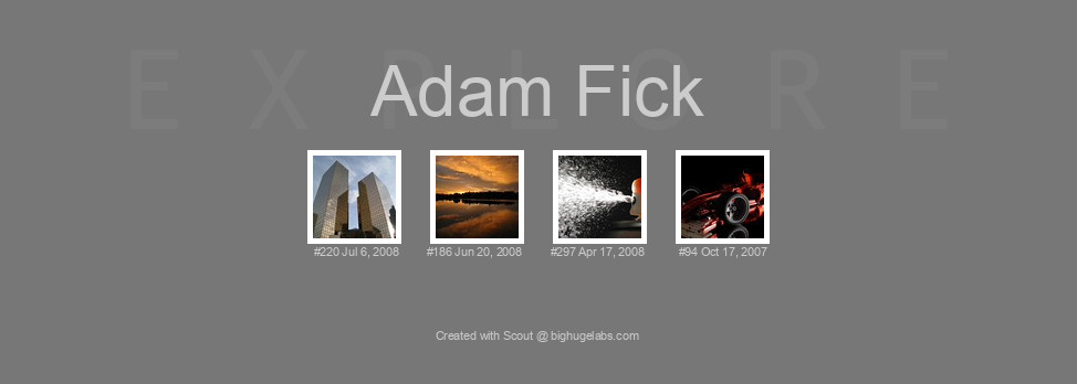 Find your photos in Flickr's Explore pages. Make a unique poster to show the world your achievement.