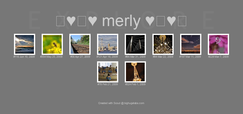 Find your photos in Flickr's Explore pages. Make a unique poster to show the world your achievement.