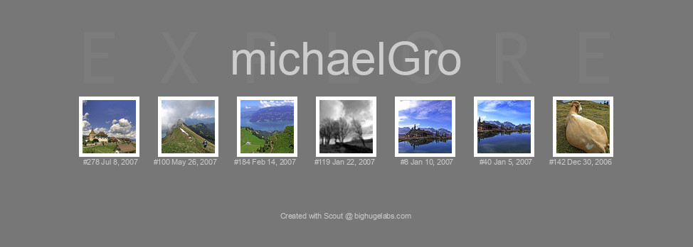 Find your photos in Flickr's Explore pages. Make a unique poster to show the world your achievement.