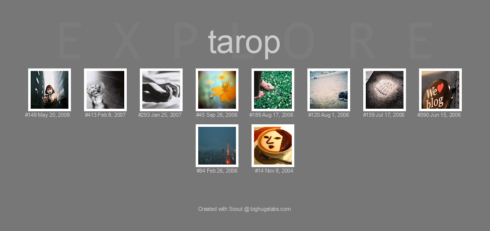 Find your photos in Flickr's Explore pages. Make a unique poster to show the world your achievement.