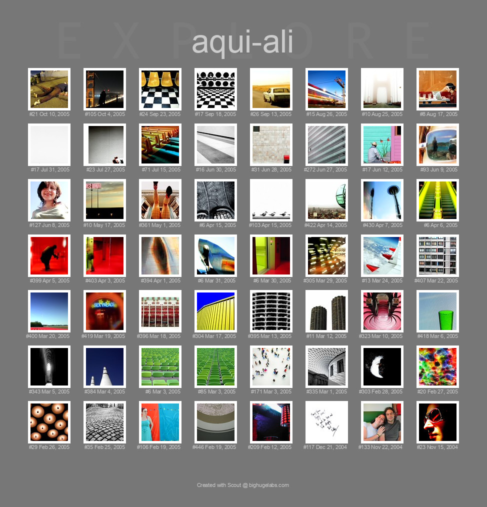 Find your photos in Flickr's Explore pages. Make a unique poster to show the world your achievement.