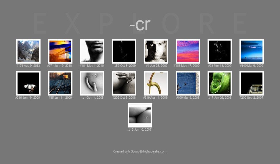 Find your photos in Flickr's Explore pages. Make a unique poster to show the world your achievement.