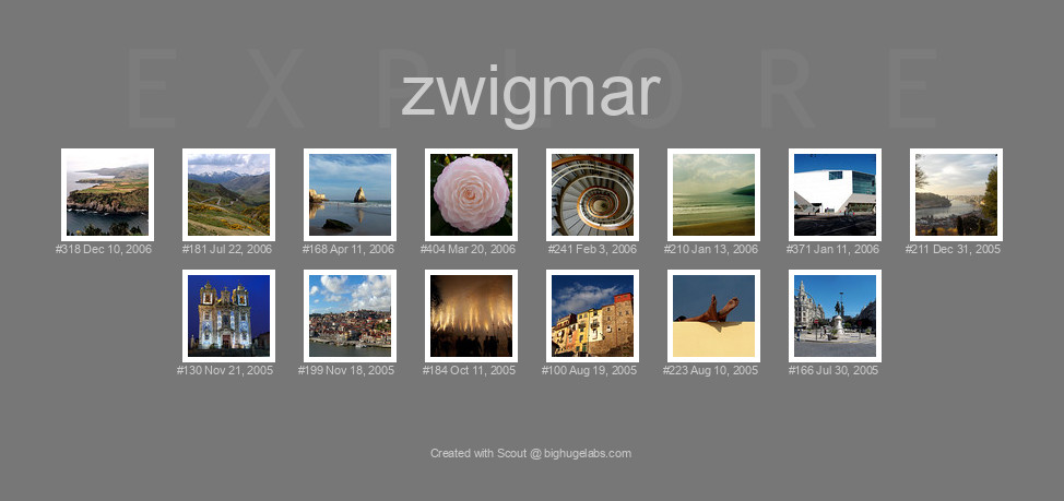 Find your photos in Flickr's Explore pages. Make a unique poster to show the world your achievement.