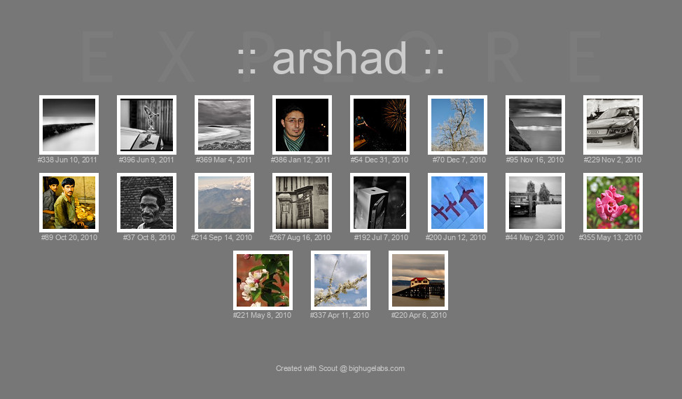 Find your photos in Flickr's Explore pages. Make a unique poster to show the world your achievement.