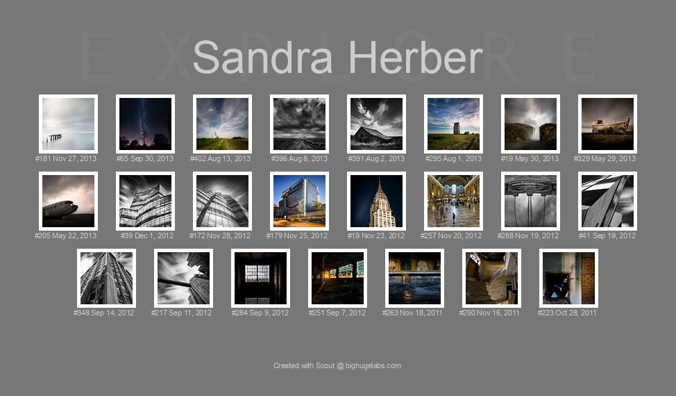 Find your photos in Flickr's Explore pages. Make a unique poster to show the world your achievement.