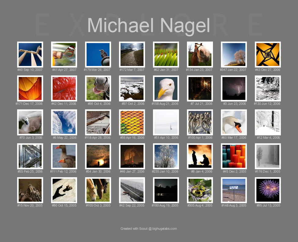 Find your photos in Flickr's Explore pages. Make a unique poster to show the world your achievement.