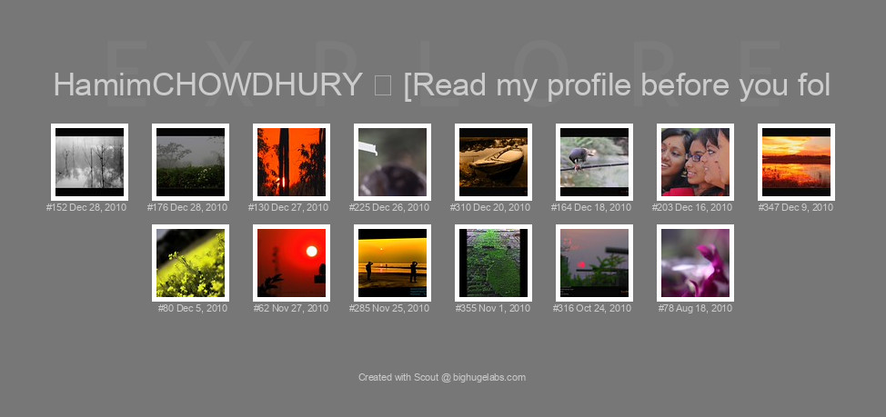 Find your photos in Flickr's Explore pages. Make a unique poster to show the world your achievement.
