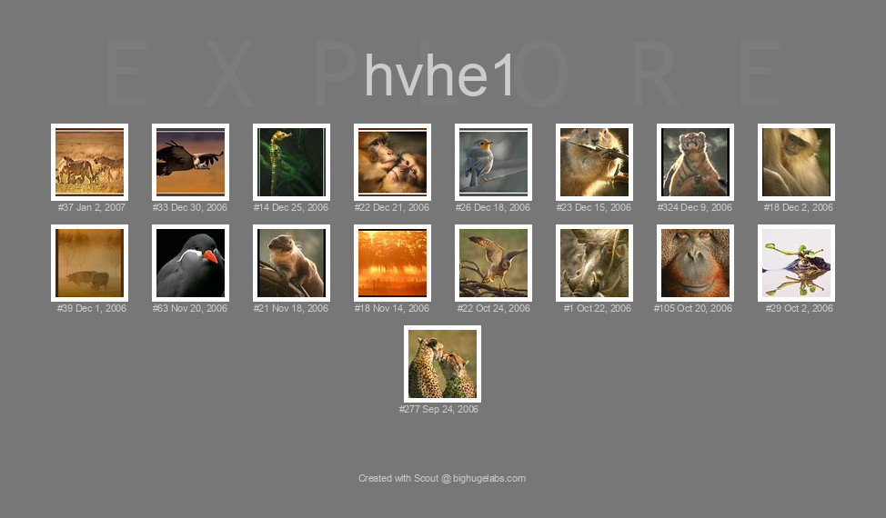 Find your photos in Flickr's Explore pages. Make a unique poster to show the world your achievement.