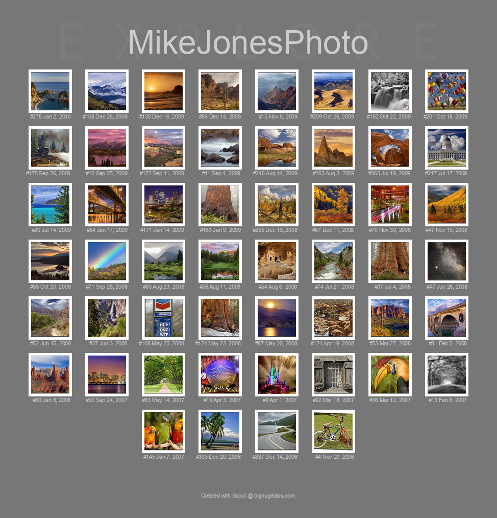 Find your photos in Flickr's Explore pages. Make a unique poster to show the world your achievement.