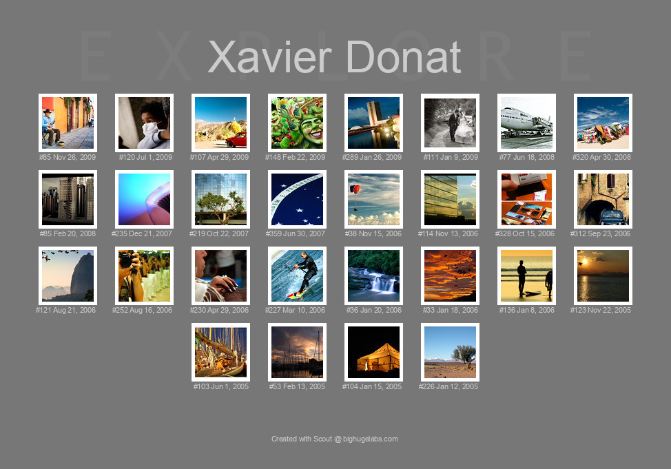 Find your photos in Flickr's Explore pages. Make a unique poster to show the world your achievement.