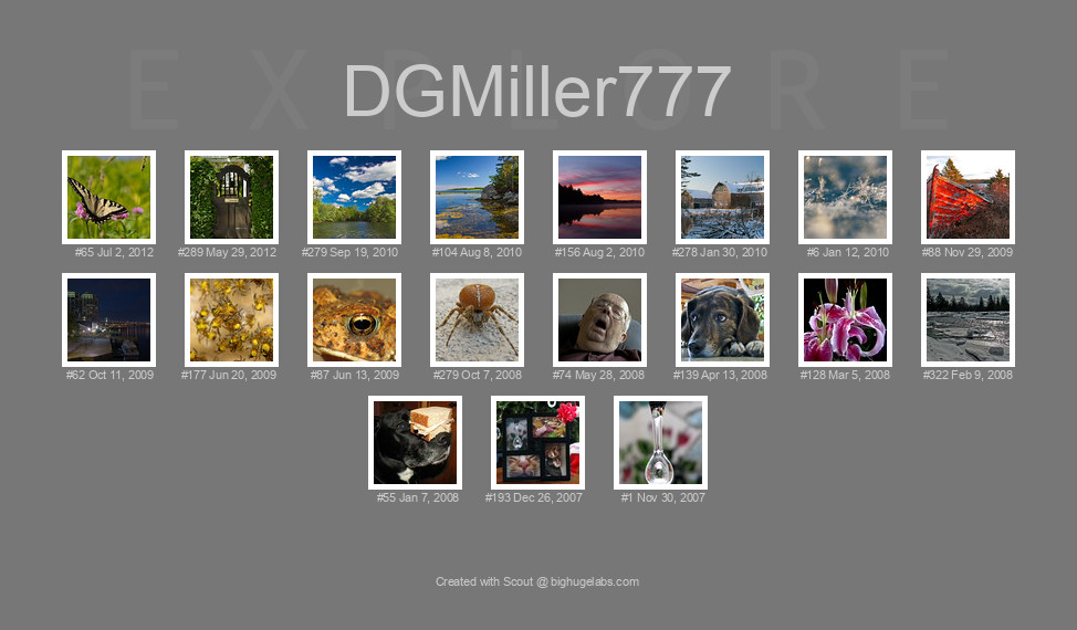 Find your photos in Flickr's Explore pages. Make a unique poster to show the world your achievement.