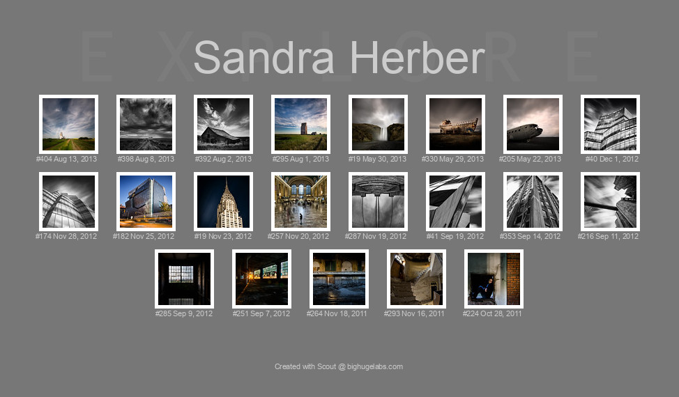 Find your photos in Flickr's Explore pages. Make a unique poster to show the world your achievement.