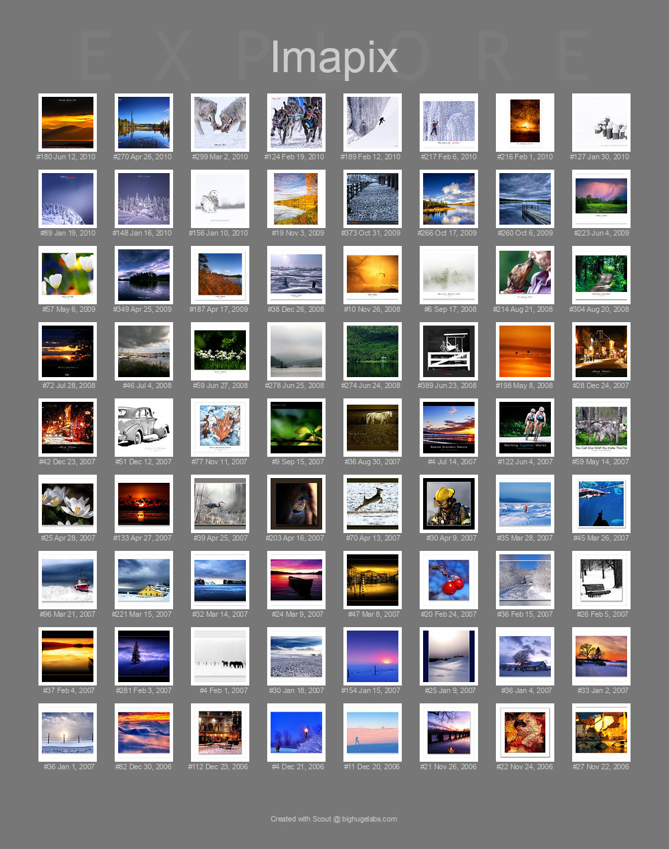 Find your photos in Flickr's Explore pages. Make a unique poster to show the world your achievement.