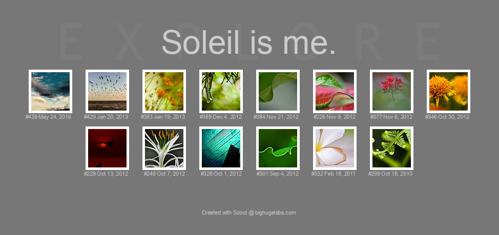 Find your photos in Flickr's Explore pages. Make a unique poster to show the world your achievement.