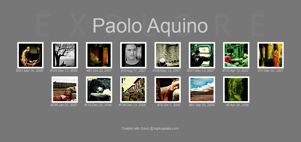 Find your photos in Flickr's Explore pages. Make a unique poster to show the world your achievement.