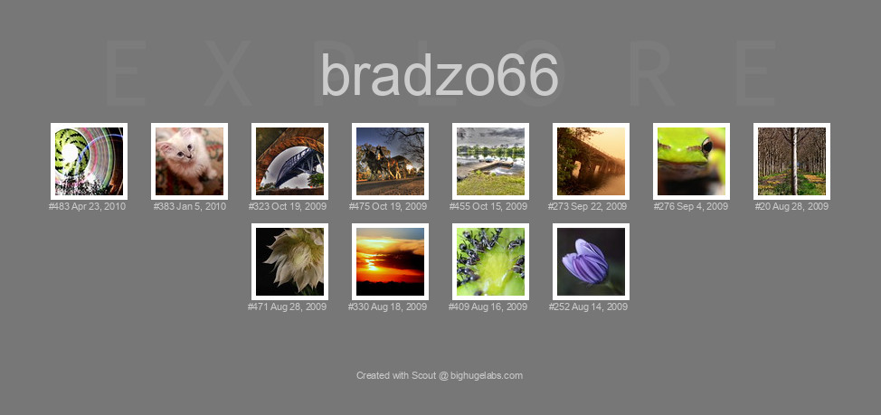 Find your photos in Flickr's Explore pages. Make a unique poster to show the world your achievement.